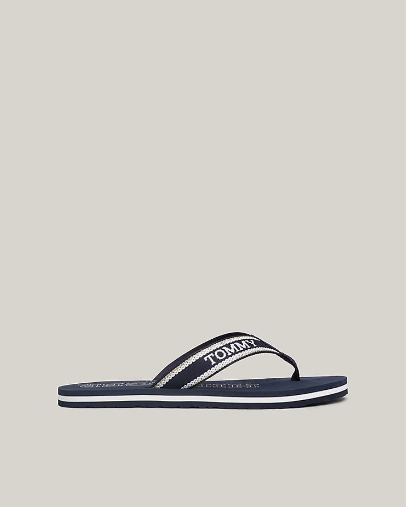 Sandalias de Dedo Chinelos Mulher TOMMY HILFIGER Azul FW0FW07905