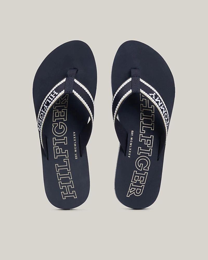 Sandalias de Dedo Chinelos Mulher TOMMY HILFIGER Azul FW0FW07905