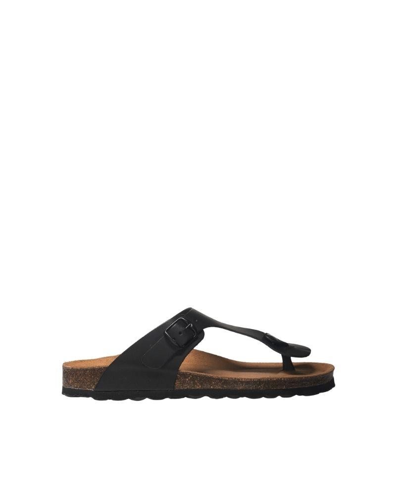 RKS sandalias planas negras para mujer, elegantes y versátiles