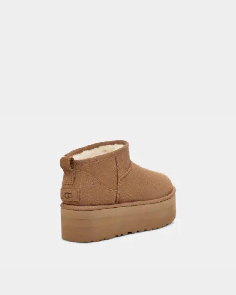 Botas australianas femininas com plataforma castanha