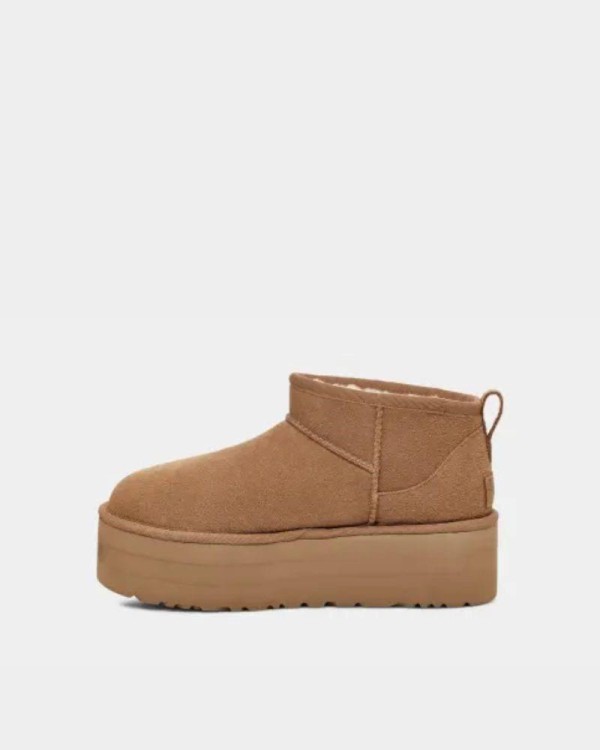 Botas australianas femininas com plataforma castanha