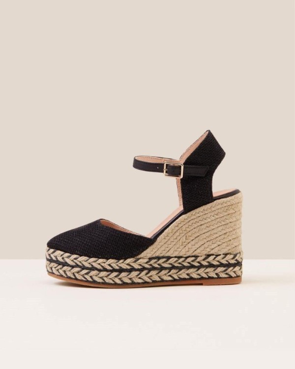  Sandalias Alpargatas Mujer Gaimo Negro TIRI