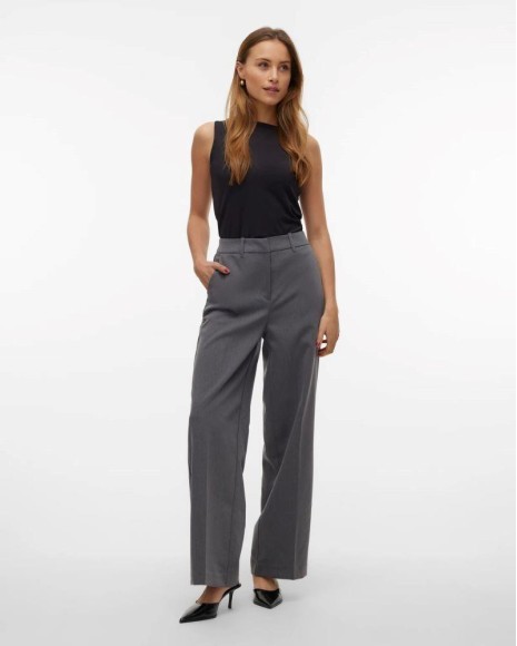 VERO MODA Calças Compridas Mulher Cinza 10311175 BEATE