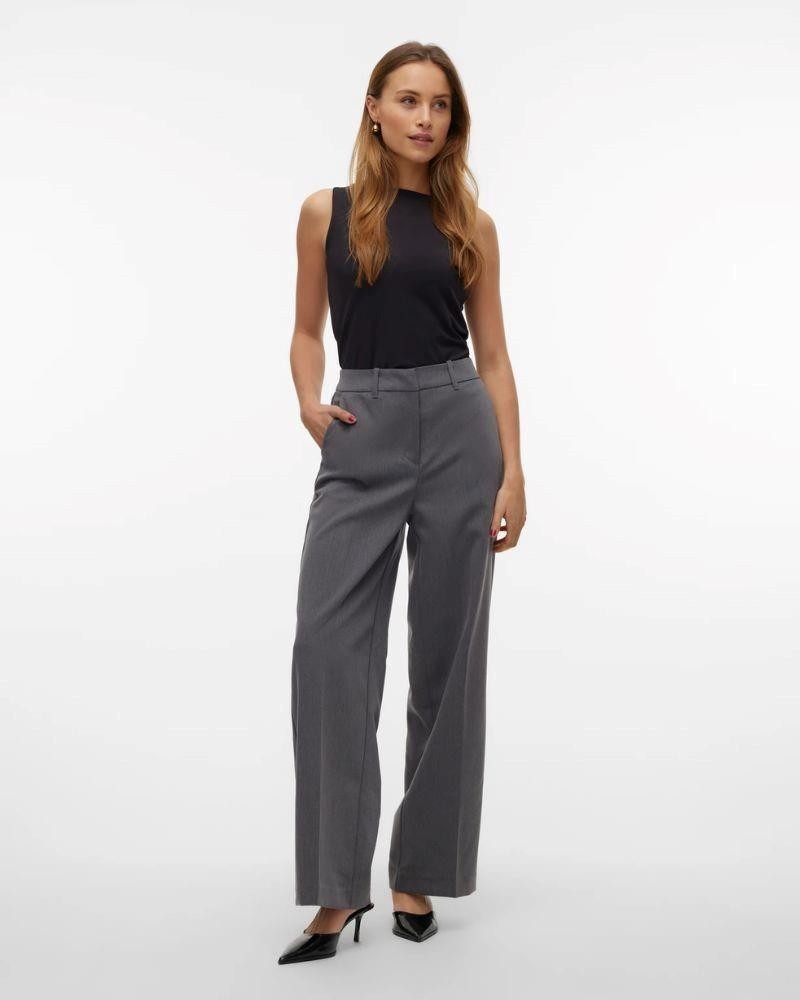 VERO MODA Calças Compridas Mulher Cinza 10311175 BEATE
