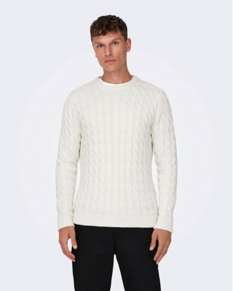 ONLY & SONS Camisola Manga Comprida Homem Branco 22026504 SKICKER