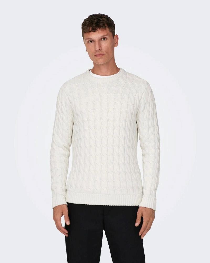 ONLY & SONS Camisola Manga Comprida Homem Branco 22026504 SKICKER