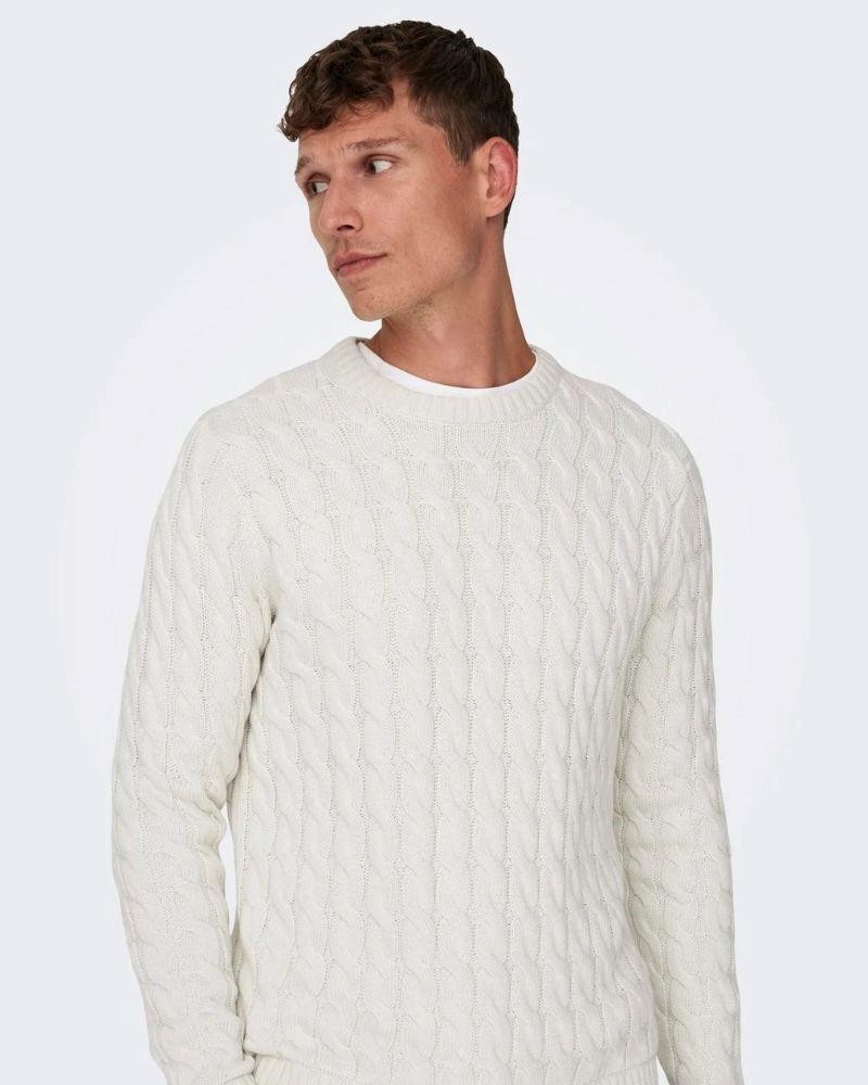 ONLY & SONS Camisola Manga Comprida Homem Branco 22026504 SKICKER