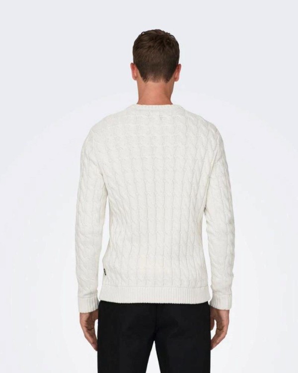 ONLY & SONS Camisola Manga Comprida Homem Branco 22026504 SKICKER