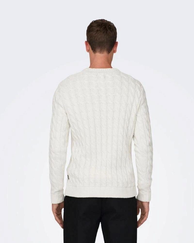 ONLY & SONS Camisola Manga Comprida Homem Branco 22026504 SKICKER