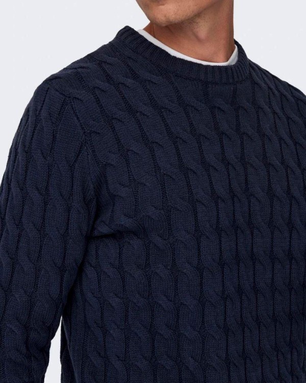 ONLY & SONS Jersey Manga larga Hombre Azul 22026504 SKICKER