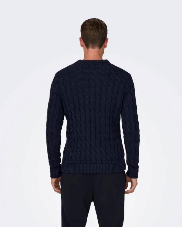 ONLY & SONS Jersey Manga larga Hombre Azul 22026504 SKICKER