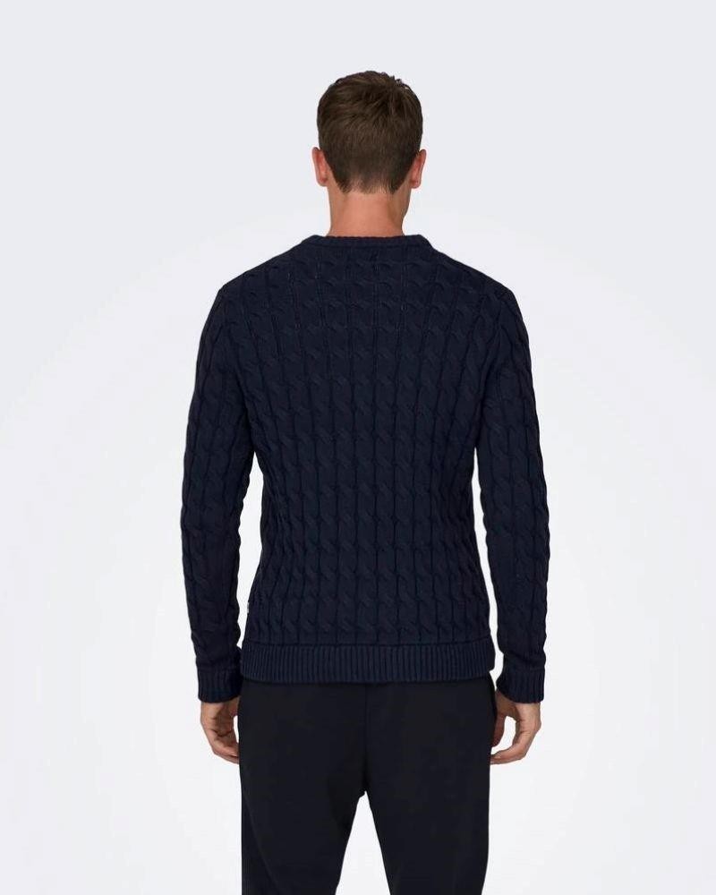 ONLY & SONS Jersey Manga larga Hombre Azul 22026504 SKICKER