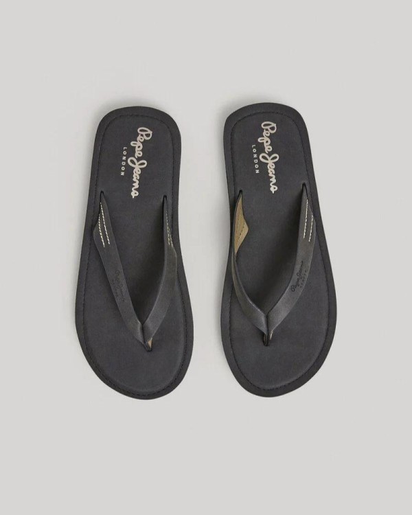 Sandalhas Abertas Chinelos Homem PEPE JEANS Preto PMS70141 SURF ISLAND