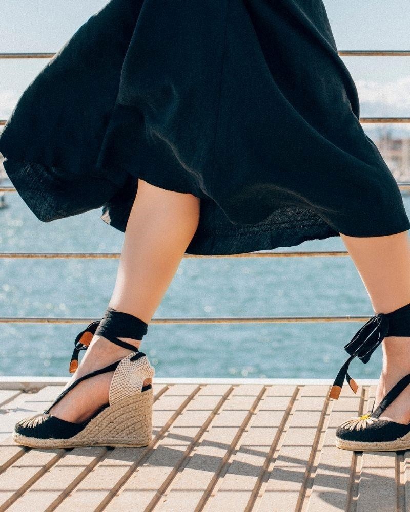  Sandalias Alpargatas Mujer MUSTANG Negro 52799