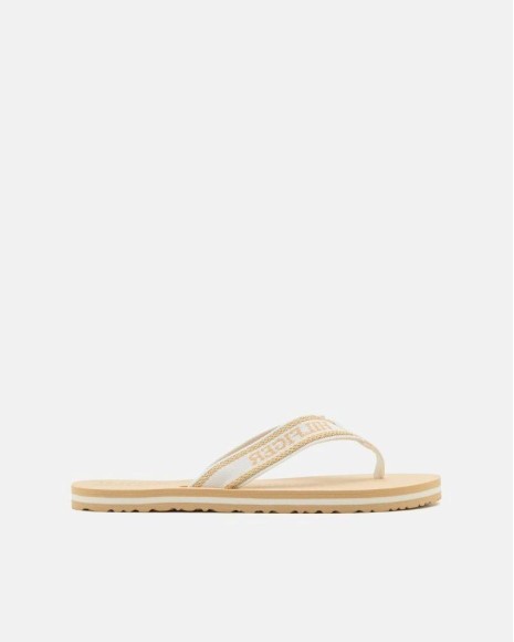 Sandalias de Dedo Chinelos Mulher TOMMY HILFIGER Bege FW0FW07905