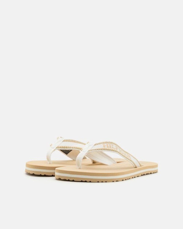 Sandalias de Dedo Chinelos Mulher TOMMY HILFIGER Bege FW0FW07905