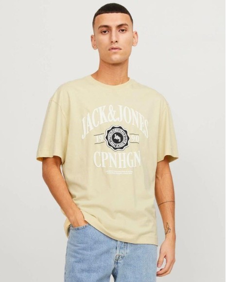 T-shirts Manga curta Homem JACK AND JONES Amarelo 12251899 JORLUCCA