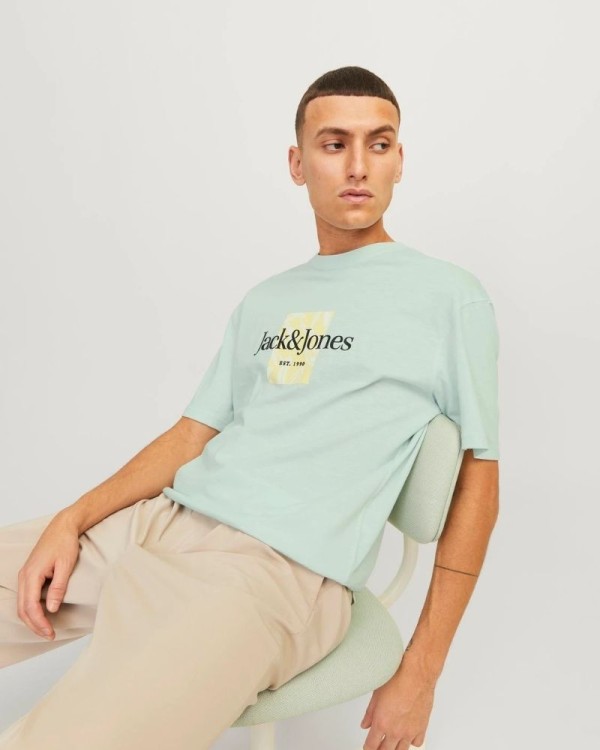 T-shirts Manga curta Homem JACK AND JONES Verde 12250436 JORLAFAYETTE