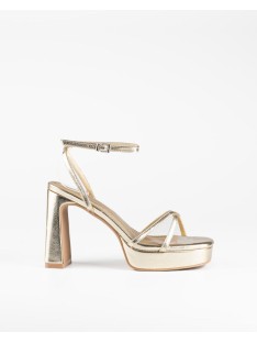Sandalias de oro para mujer Mim con tacón, elegantes y sofisticadas