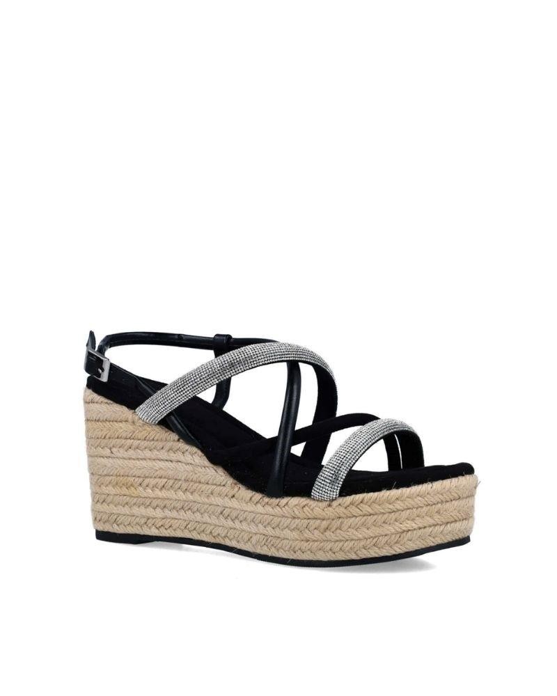 MENBUR Sandalias Abiertas Alpargatas Mujer Negro 24890