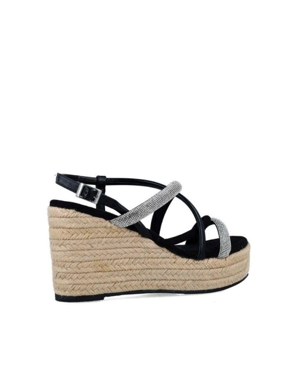 MENBUR Sandalias Abiertas Alpargatas Mujer Negro 24890