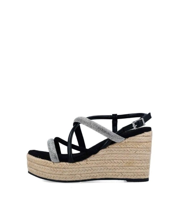 MENBUR Sandalias Abiertas Alpargatas Mujer Negro 24890