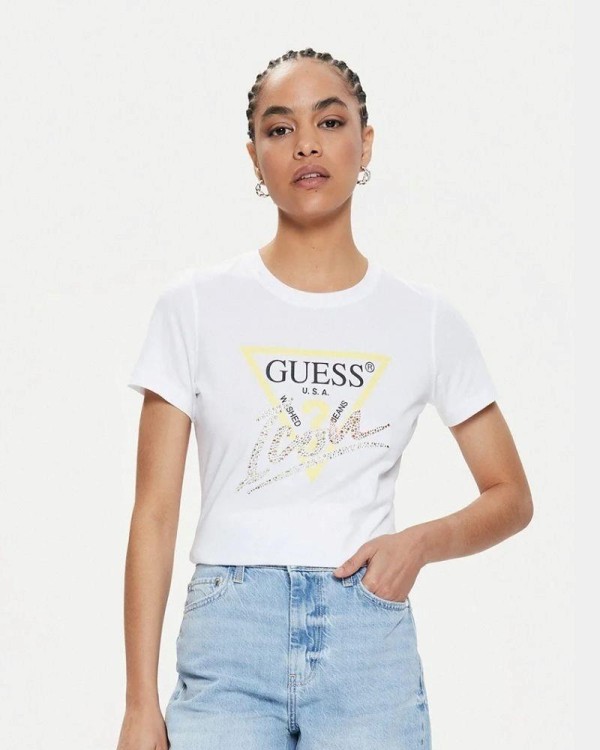 GUESS T-shirts Manga curta Mulher Branco W4GI20 I3Z14