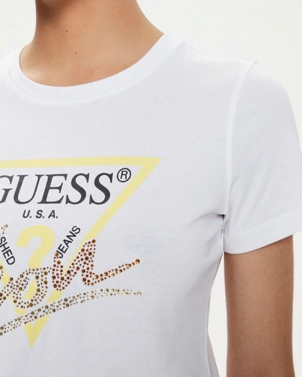 GUESS Camisetas Manga corta Mujer Blanco W4GI20 I3Z14