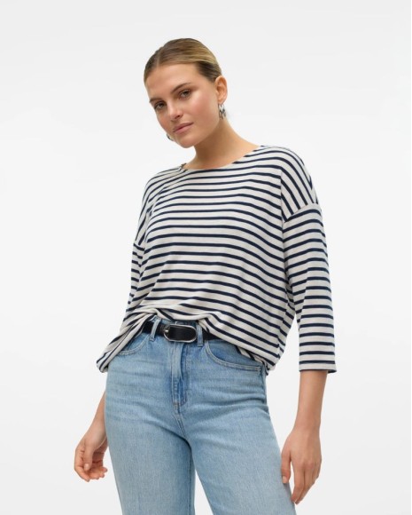 T-shirts Manga comprida Mulher VERO MODA Bege 10304433 HOLLY