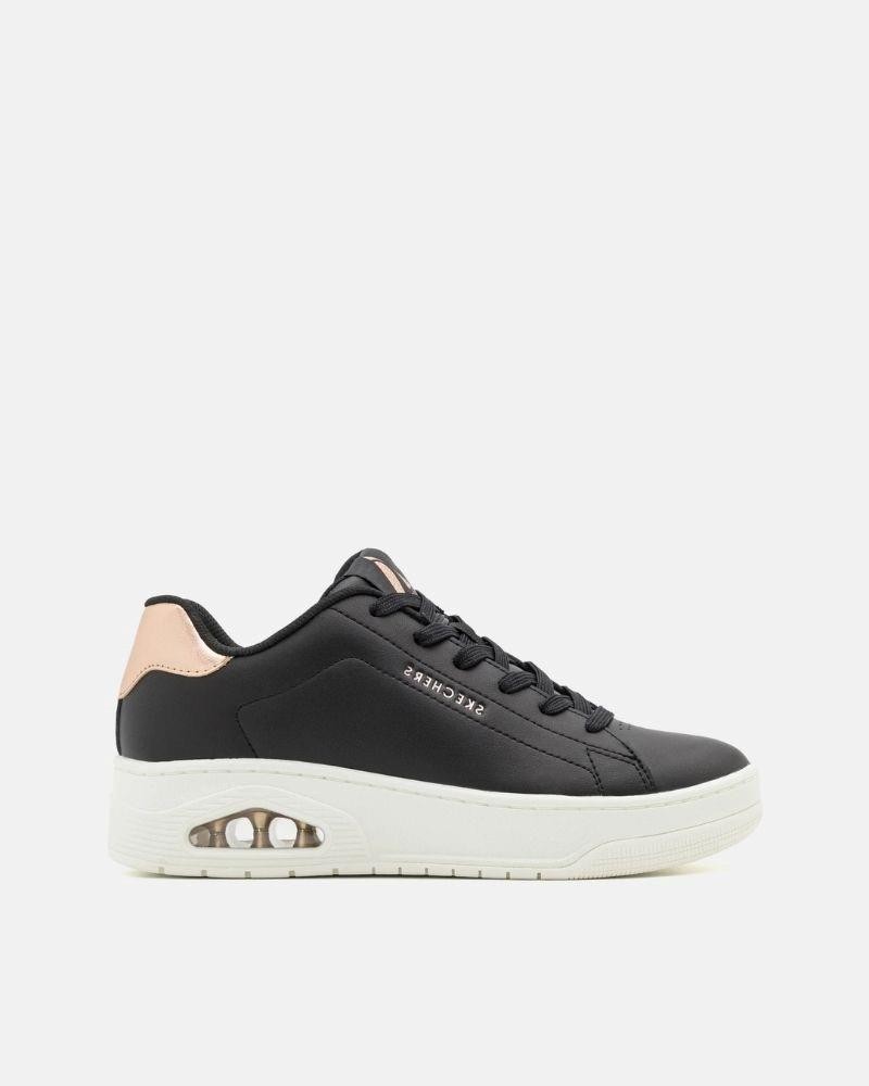Sapatilhas baixas femininas pretas Skechers Golden Heart