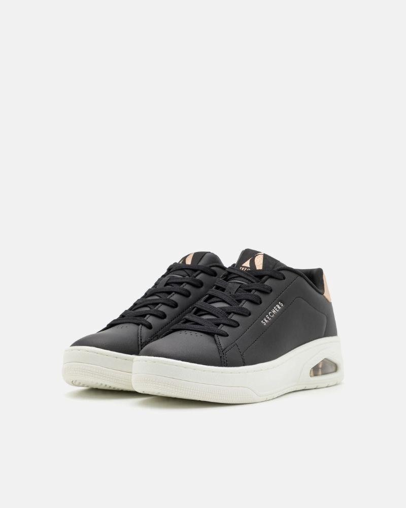 Sapatilhas baixas femininas pretas Skechers Golden Heart