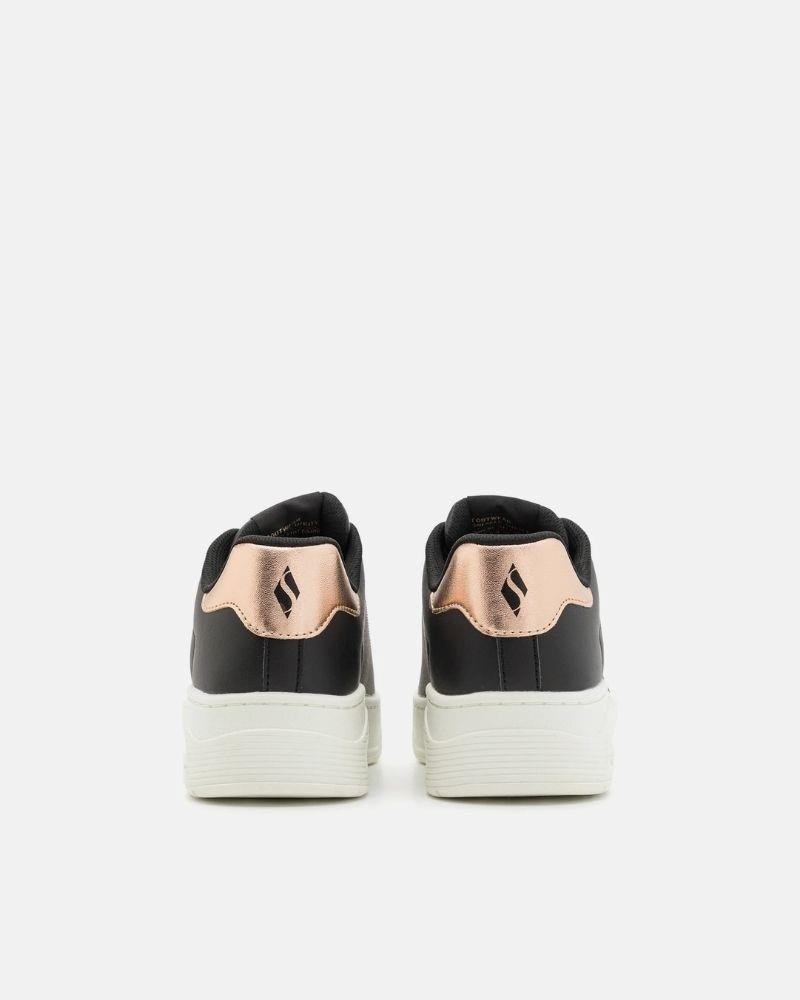 Sapatilhas baixas femininas pretas Skechers Golden Heart