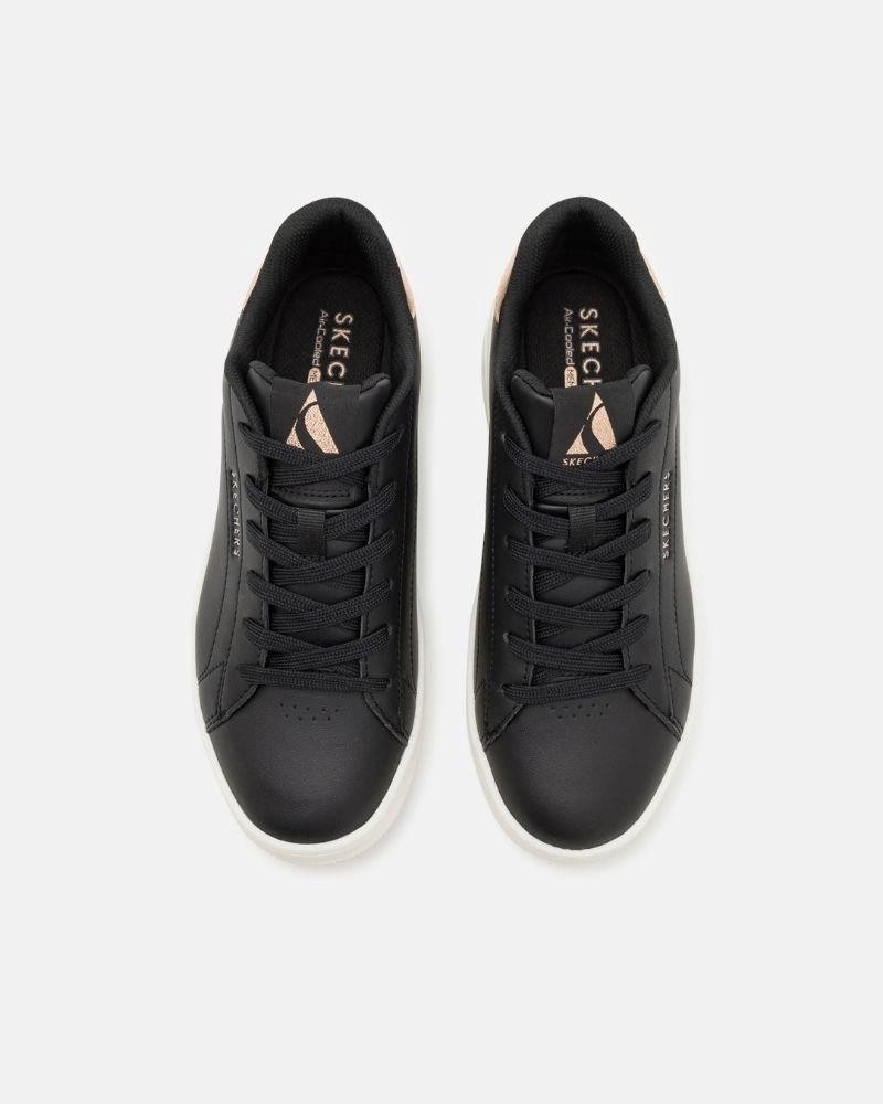 Sapatilhas baixas femininas pretas Skechers Golden Heart