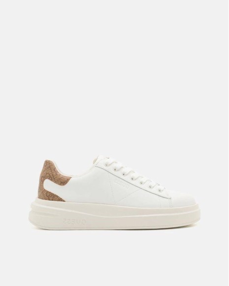 Zapatillas blancas casuales para mujer Guess Elbina, diseño cómodo y casual