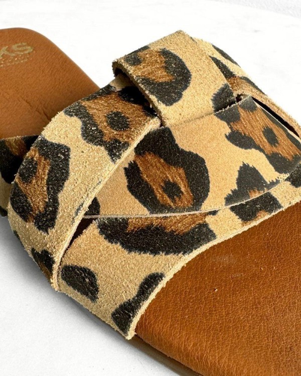 Sandálias Abertas Mulher RKS Animal Print 5540