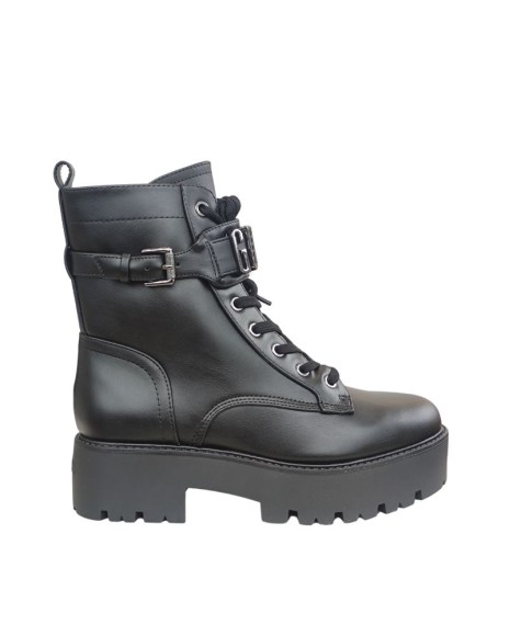 botas militares negras para mujer guess para combinar