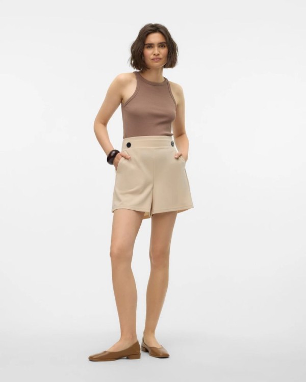 Calções VERO MODA Femininos Bege 10301724 LIVA