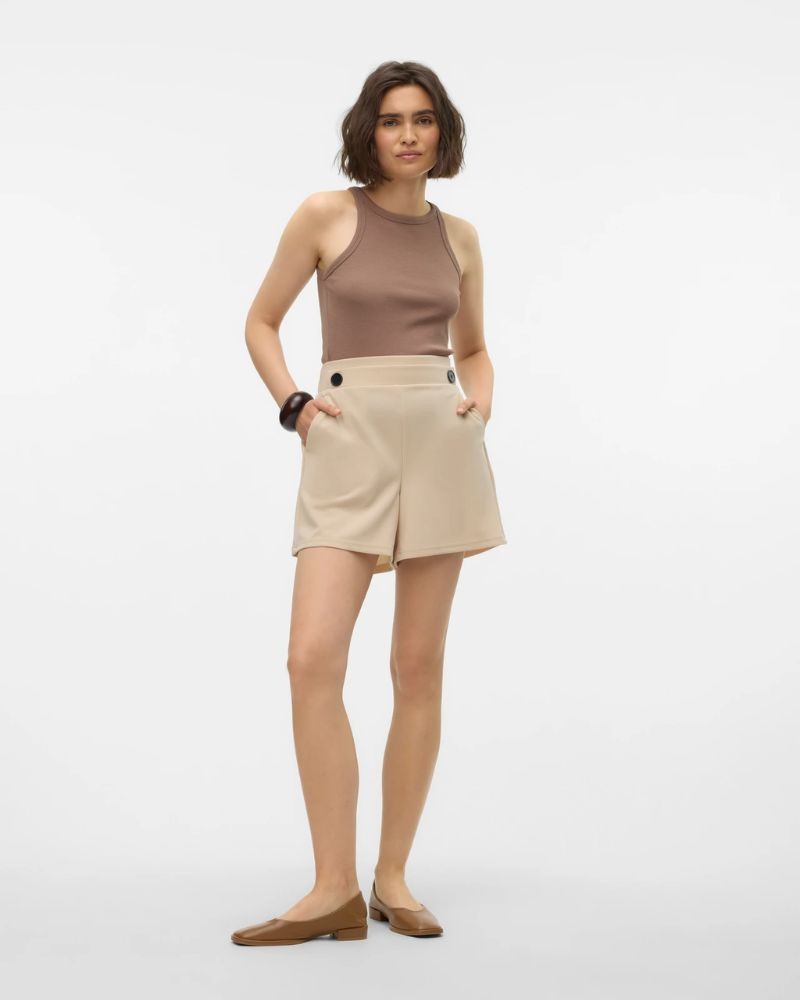 Calções VERO MODA Femininos Bege 10301724 LIVA