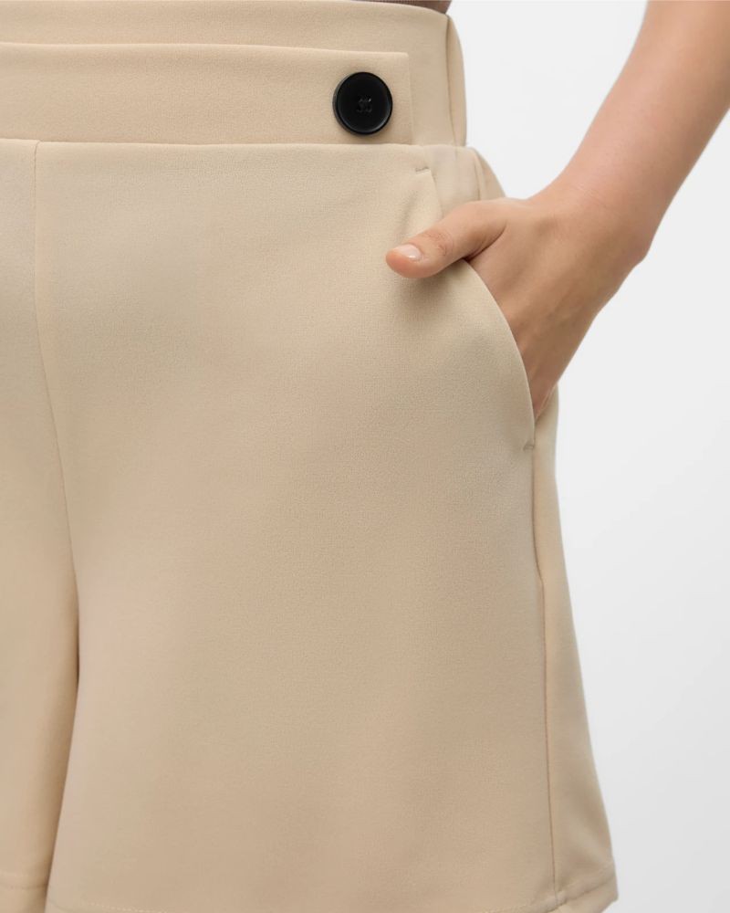 Calções VERO MODA Femininos Bege 10301724 LIVA