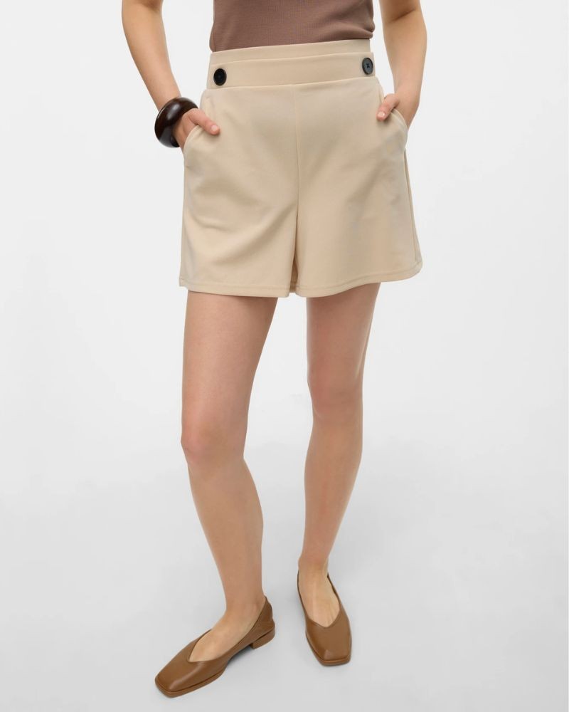 Calções VERO MODA Femininos Bege 10301724 LIVA