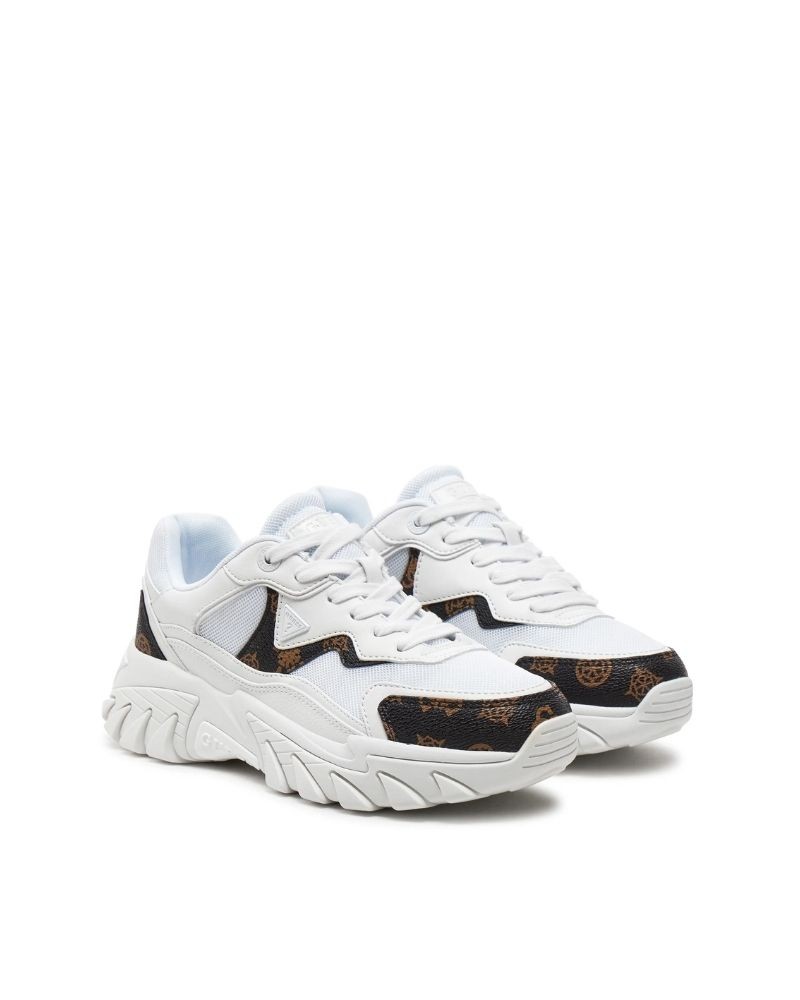 Zapatillas blancas mujer Guess Nowah, sneaker urbano