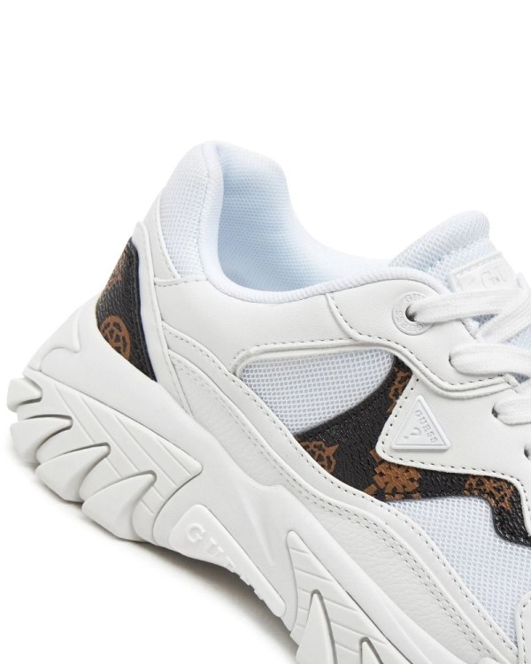 Zapatillas blancas mujer Guess Nowah, sneaker urbano