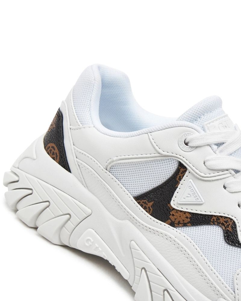 Zapatillas blancas mujer Guess Nowah, sneaker urbano