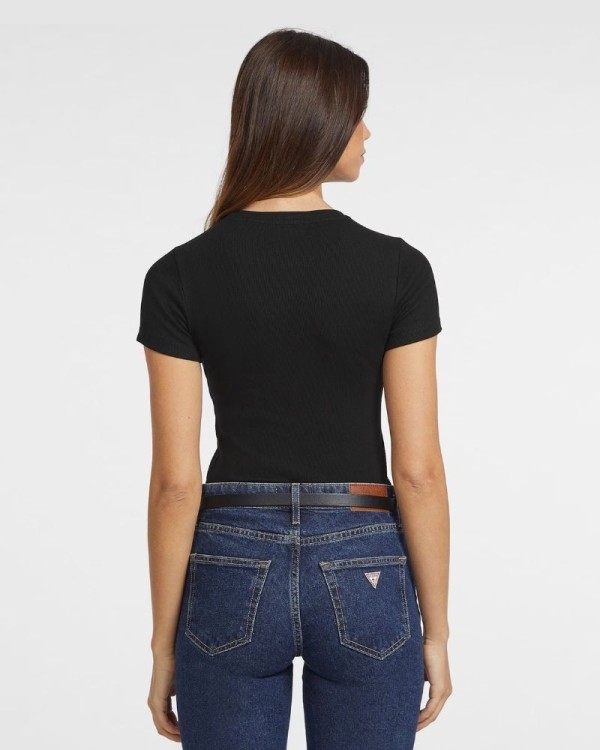 GUESS Camisetas Manga corta Mujer Negro W4YI64 KA0H1