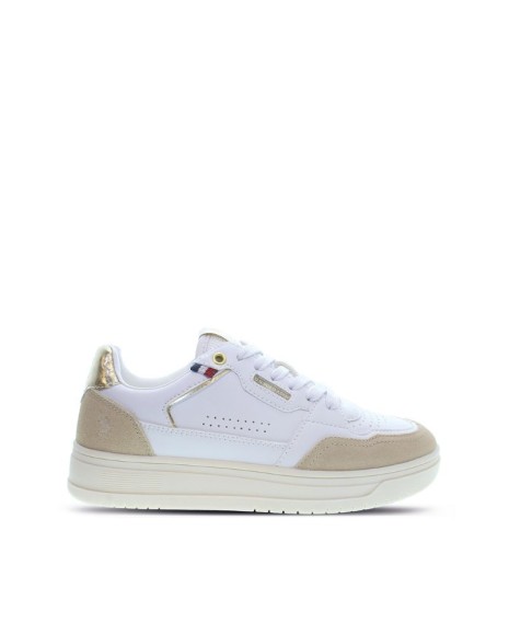 Zapatillas blancas de mujer US Polo Kosmo, look casual y cómodo