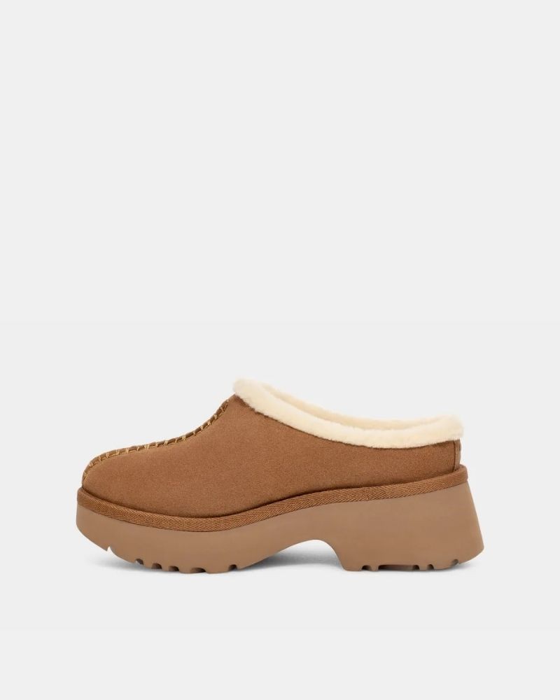 Sapatos de Pele Australianos Mulher UGG Castanho 1162510 HEIGHTS COZY CLOG