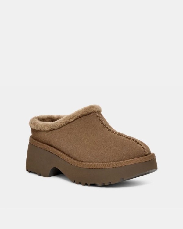 Sapatos de Pele Australianos Mulher UGG Castanho 1162510 HEIGHTS COZY CLOG