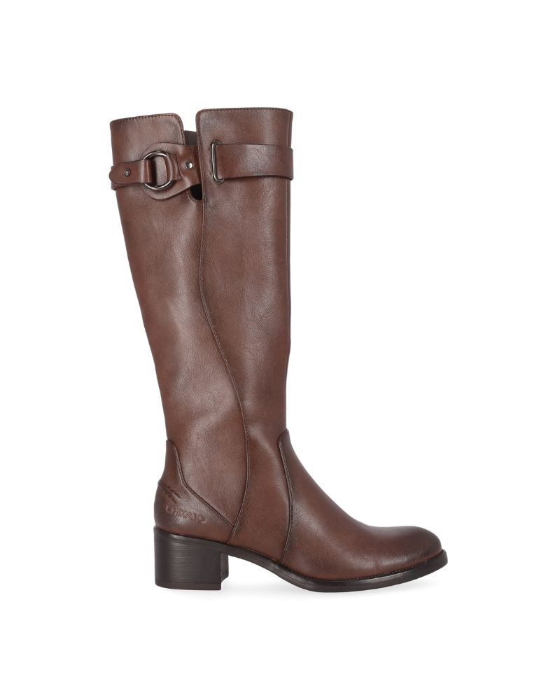 Botas altas femininas Chika castanhas