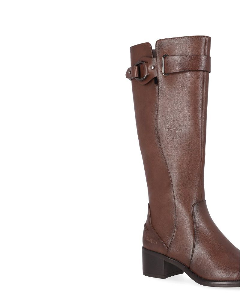 Botas altas femininas Chika castanhas