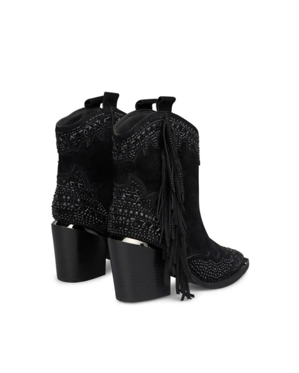 ALMA EN PENA Botines Cowboy Mujer Negro I240510